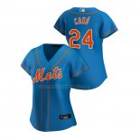 Camiseta Beisbol Mujer New York Mets Robinson Cano Replica Alterno 2020 Azul