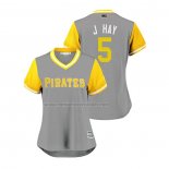 Camiseta Beisbol Mujer Pittsburgh Pirates Josh Harrison 2018 LLWS Players Weekend J Hay Gris