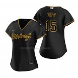 Camiseta Beisbol Mujer Pittsburgh Pirates Wilmer Difo Alterno Replica Negro