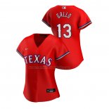 Camiseta Beisbol Mujer Texas Rangers Joey Gallo Replica Alterno 2020 Rojo