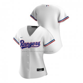 Camiseta Beisbol Mujer Texas Rangers Replica Primera 2020 Blanco