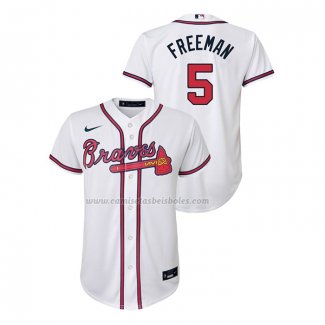 Camiseta Beisbol Nino Atlanta Braves Freddie Freeman Replica Primera Blanco