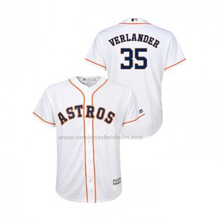 Camiseta Beisbol Nino Houston Astros Justin Verlander Cool Base Blanco