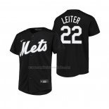 Camiseta Beisbol Nino New York Mets Al Leiter Replica Negro