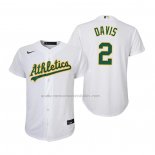 Camiseta Beisbol Nino Oakland Athletics Khris Davis Replica Primera Blanco