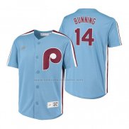 Camiseta Beisbol Nino Philadelphia Phillies Jim Bunning Cooperstown Collection Road Azul