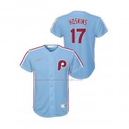 Camiseta Beisbol Nino Philadelphia Phillies Rhys Hoskins Cooperstown Collection Road Azul