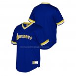 Camiseta Beisbol Nino Seattle Mariners Cooperstown Collection Mesh Wordmark V-Neck Azul
