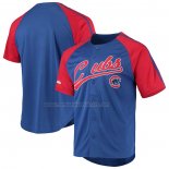Camiseta Beisbol Hombre Chicago Cubs Button Down Raglan Replica Azul