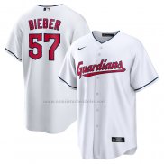 Camiseta Beisbol Hombre Cleveland Guardians Shane Bieber Replica Blanco