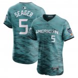 Camiseta Beisbol Hombre Corey Seager All Star 2023 Vapor Premier Elite Verde
