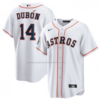 Camiseta Beisbol Hombre Houston Astros Mauricio Dubon Primera Replica Blanco