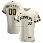 Camiseta Beisbol Hombre Milwaukee Brewers Pick-A-Player Retired Roster Primera Autentico Crema