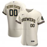 Camiseta Beisbol Hombre Milwaukee Brewers Pick-A-Player Retired Roster Primera Autentico Crema