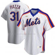 Camiseta Beisbol Hombre New York Mets Mike Piazza Primera Cooperstown Collection Blanco