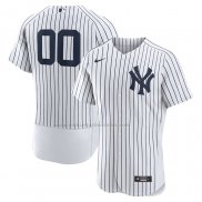 Camiseta Beisbol Hombre New York Yankees Primera Autentico Personalizada Blanco
