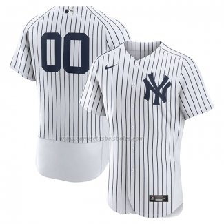 Camiseta Beisbol Hombre New York Yankees Primera Autentico Personalizada Blanco