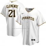 Camiseta Beisbol Hombre Pittsburgh Pirates Roberto Clemente Primera Replica Blanco