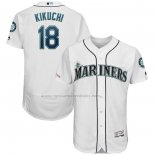 Camiseta Beisbol Hombre Seattle Mariners Yusei Kikuchi Majestic Autentico Collection Blanco