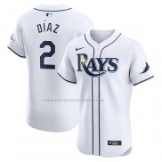 Camiseta Beisbol Hombre Tampa Bay Rays Yandy Diaz Primera Elite Blanco