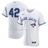 Camiseta Beisbol Hombre Toronto Blue Jays Jackie Robinson Autentico Blanco