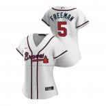 Camiseta Beisbol Mujer Atlanta Braves Freddie Freeman Replica Primera 2020 Blanco