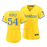 Camiseta Beisbol Mujer Boston Red Sox Martin Perez 2021 City Connect Replica Oro