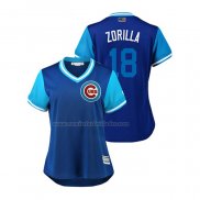 Camiseta Beisbol Mujer Chicago Cubs Ben Zobrist 2018 LLWS Players Weekend Zorilla Azul