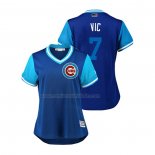 Camiseta Beisbol Mujer Chicago Cubs Victor Caratini 2018 LLWS Players Weekend Vic Azul