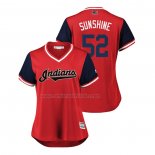 Camiseta Beisbol Mujer Cleveland Indians Mike Clevinger 2018 LLWS Players Weekend Sunshine Rojo