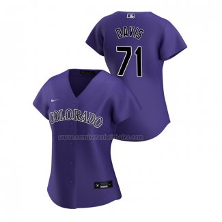 Camiseta Beisbol Mujer Colorado Rockies Wade Davis Replica Alterno 2020 Violeta