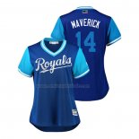 Camiseta Beisbol Mujer Kansas City Royals Brett Phillips 2018 LLWS Players Weekend Maverick Azul