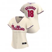 Camiseta Beisbol Mujer Philadelphia Phillies Didi Gregorius Replica Alterno 2020 Crema