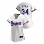 Camiseta Beisbol Mujer Texas Rangers Nolan Ryan Replica Primera 2020 Blanco