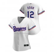 Camiseta Beisbol Mujer Texas Rangers Rougned Odor Replica Primera 2020 Blanco
