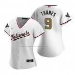 Camiseta Beisbol Mujer Washington Nationals Eric Thames 2020 Gold Program Replica Blanco