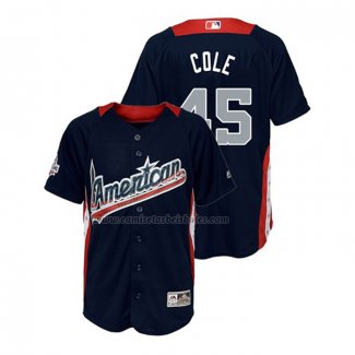 Camiseta Beisbol Nino All Star 2018 Gerrit Cole Primera Run Derby American League Azul