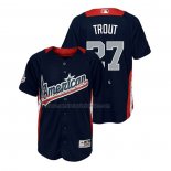 Camiseta Beisbol Nino All Star 2018 Mike Trout Primera Run Derby American League Azul