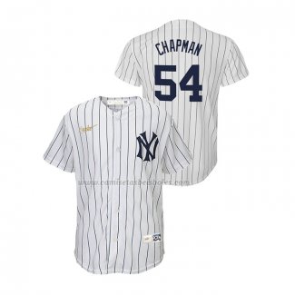 Camiseta Beisbol Nino New York Yankees Aroldis Chapman Cooperstown Collection Primera Blanco