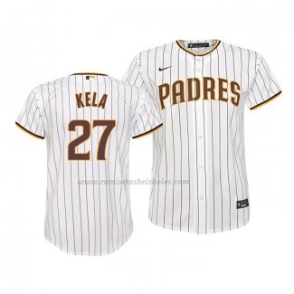 Camiseta Beisbol Nino San Diego Padres Keone Kela Replica Primera Blanco