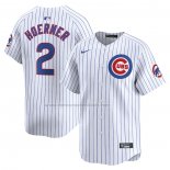 Camiseta Beisbol Hombre Chicago Cubs Nico Hoerner Primera Limited Blanco