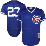 Camiseta Beisbol Hombre Chicago Cubs Ryne Sandberg Mitchell & Ness Cooperstown Collection Throwback Autentico Replica Azul