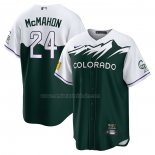 Camiseta Beisbol Hombre Colorado Rockies Ryan McMahon 2022 City Connect Replica Verde