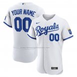 Camiseta Beisbol Hombre Kansas City Royals Autentico Personalizada Blanco