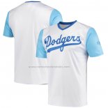 Camiseta Beisbol Hombre Los Angeles Dodgers Cooperstown Collection Wordmark V-Neck Blanco