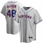 Camiseta Beisbol Hombre New York Mets Jacob deGrom Road Replica Gris Camiseta Beisbol Hombre New York Mets Jacob deGrom Road Replica Gris