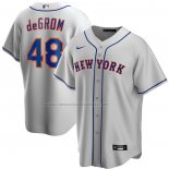 Camiseta Beisbol Hombre New York Mets Jacob deGrom Road Replica Gris