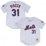Camiseta Beisbol Hombre New York Mets Mike Piazza Mitchell & Ness 2000 Autentico Blanco