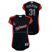 Camiseta Beisbol Mujer All Star 2019 Los Angeles Dodgers Joc Pederson Workout National League Azul