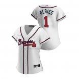 Camiseta Beisbol Mujer Atlanta Braves Ozzie Albies Replica Primera 2020 Blanco